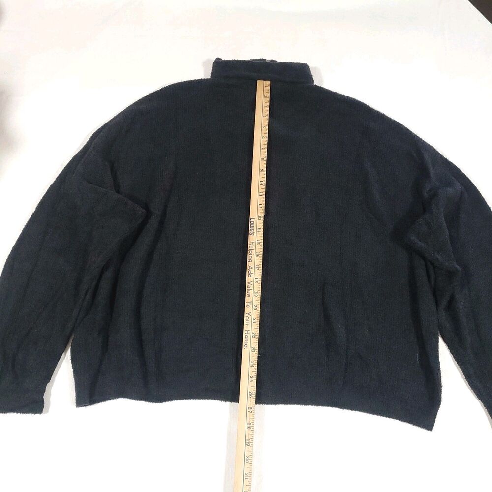 Barefoot Dreams Cozychic‎ Light Oversized Sweater 3X Black Half Zip - Picture 12 of 13